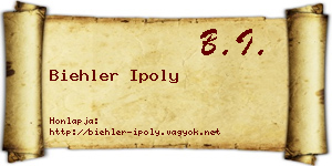 Biehler Ipoly névjegykártya